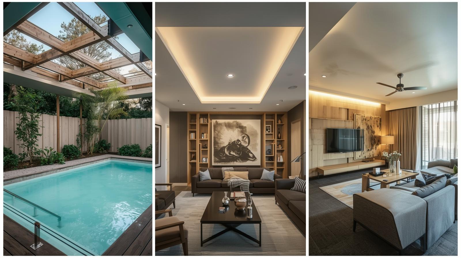 Salon asma tavan ve ışık havuzu