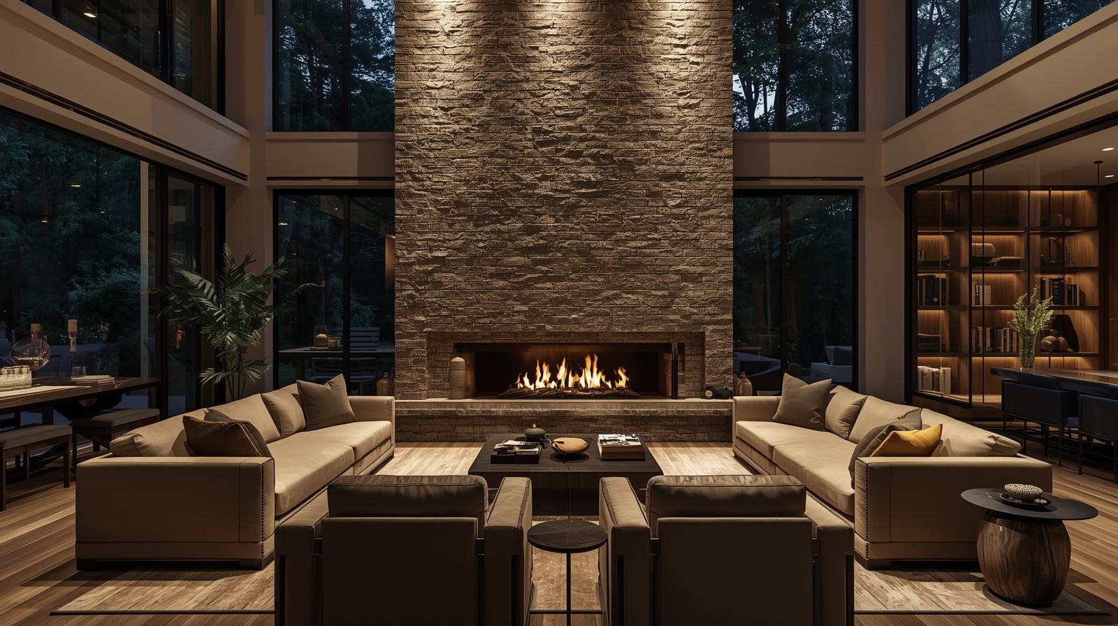 Şömine doğal taş kaplama